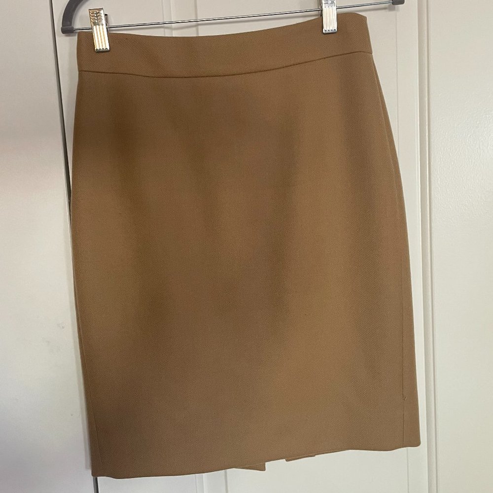 J Crew No 2 Pencil Skirt in Camel